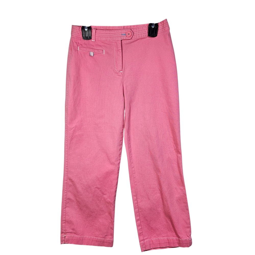 Crazy Horse Pink Stretch Cotton Capri Pants 6 Preppy Coastal Y2K Barbiecore Golf
